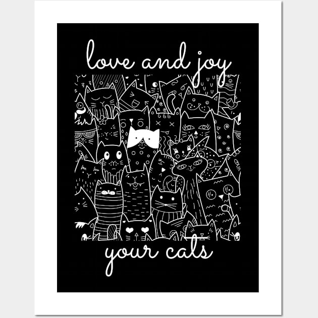 love and joy your cat shirt for your gift Wall Art by PJ SHIRT STYLES